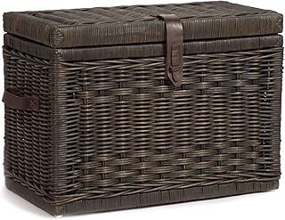 The Basket Lady Wicker Storage Trunk, Medium, 24 in L x 13 in W x 18 in ...