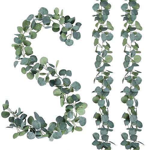 Sggvecsy 2 Pack Artificial Eucalyptus Garland Greenery Leaves Handmade 3D