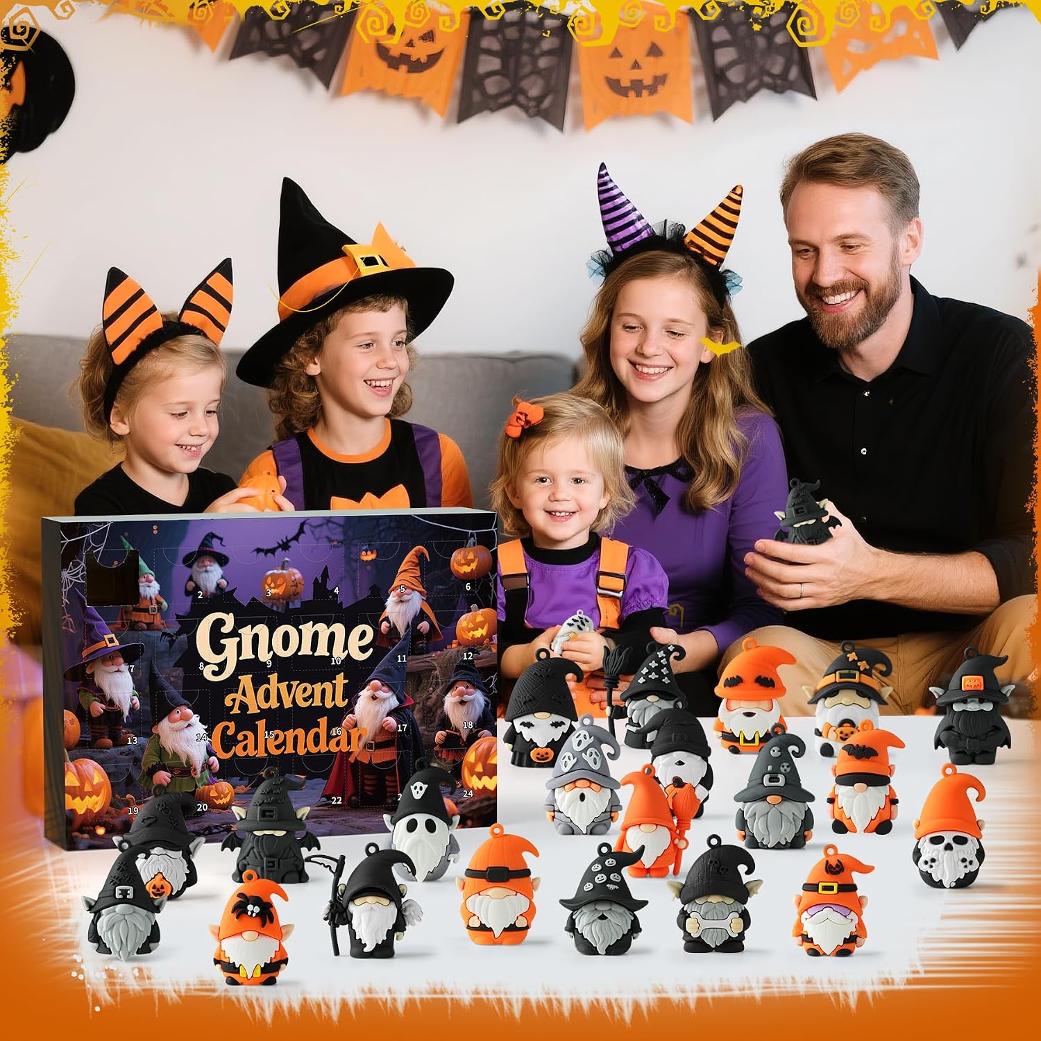 Gnome Advent Calendar 2026 Halloween,24 Day Halloween Countdown Calendar with 24 Collectible Gnome Gifts for Kids Boys Girls Toddlers Boo Basket Stuffers