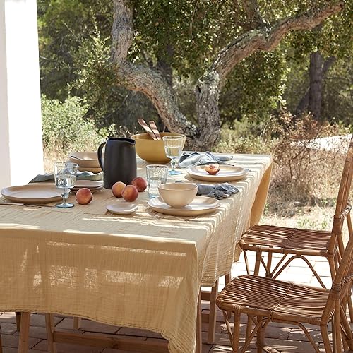 Miniatura 7 de Costa Nova Plato de cerámica de cerámica de 11 pulgadas, colección Livia, champán, apto para microondas y lavavajillas, acristalamiento apto para