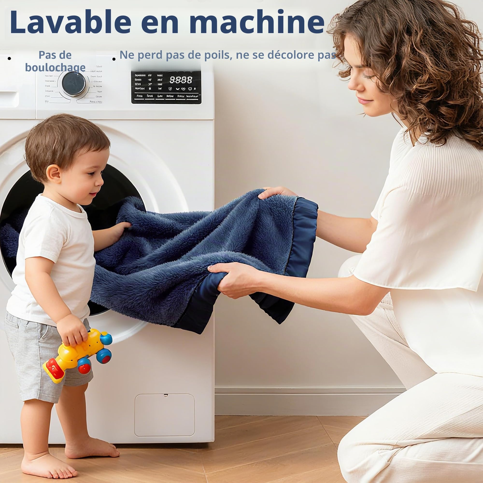 Pro Goleem Couverture polaire pour bébé garçon, avec bordure en satin de 5,1 cm, couverture de réception en peluche super douce pour nourrissons, nouveau-nés, couverture confortable pour poussette et