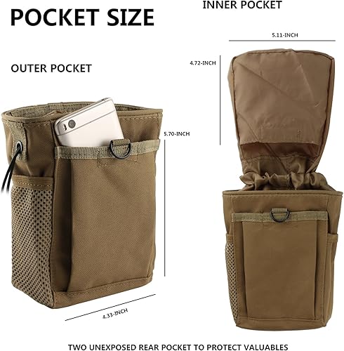 Miniatura 4 de Bolsa de tiza con cordón para escalar en roca con un mosquetón, diferentes bolsillos para escalar bouldering, gimnasia, bolsa de gimnasio, ajuste