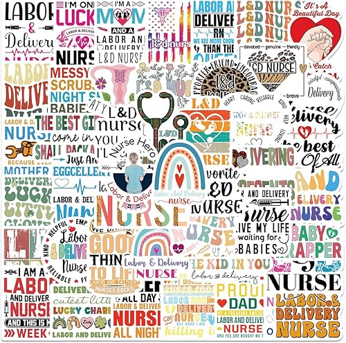 Miniatura 3 de 50 calcomanías rosadas para enfermeras, accesorios de enfermería, calcomanías de vinilo estético para botella de agua, laptop, regalos para mujeres,