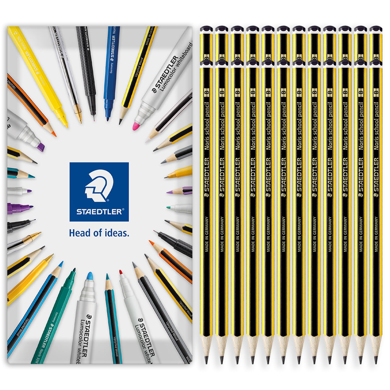 STAEDTLER 121 Noris School Pencil - Break Resistant Leads - Class Pack of 24 Pencils in Envelope Gift Packaging (Grade B)