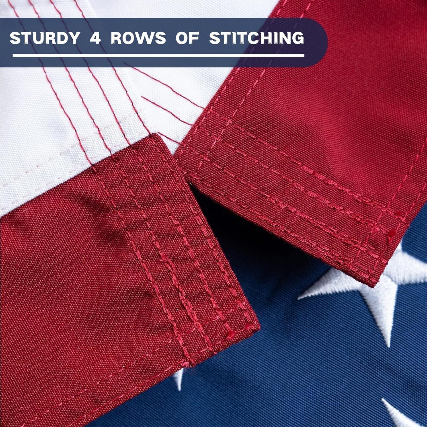 American Flag 3x5 FT Outdoor All Weather High Wind USA US Flags with Embroidered Stars, Sewn Stripes, Brass Grommets, Heavy-Duty Polyester, Tear and Water Resistant Super Tough Series - Image 5