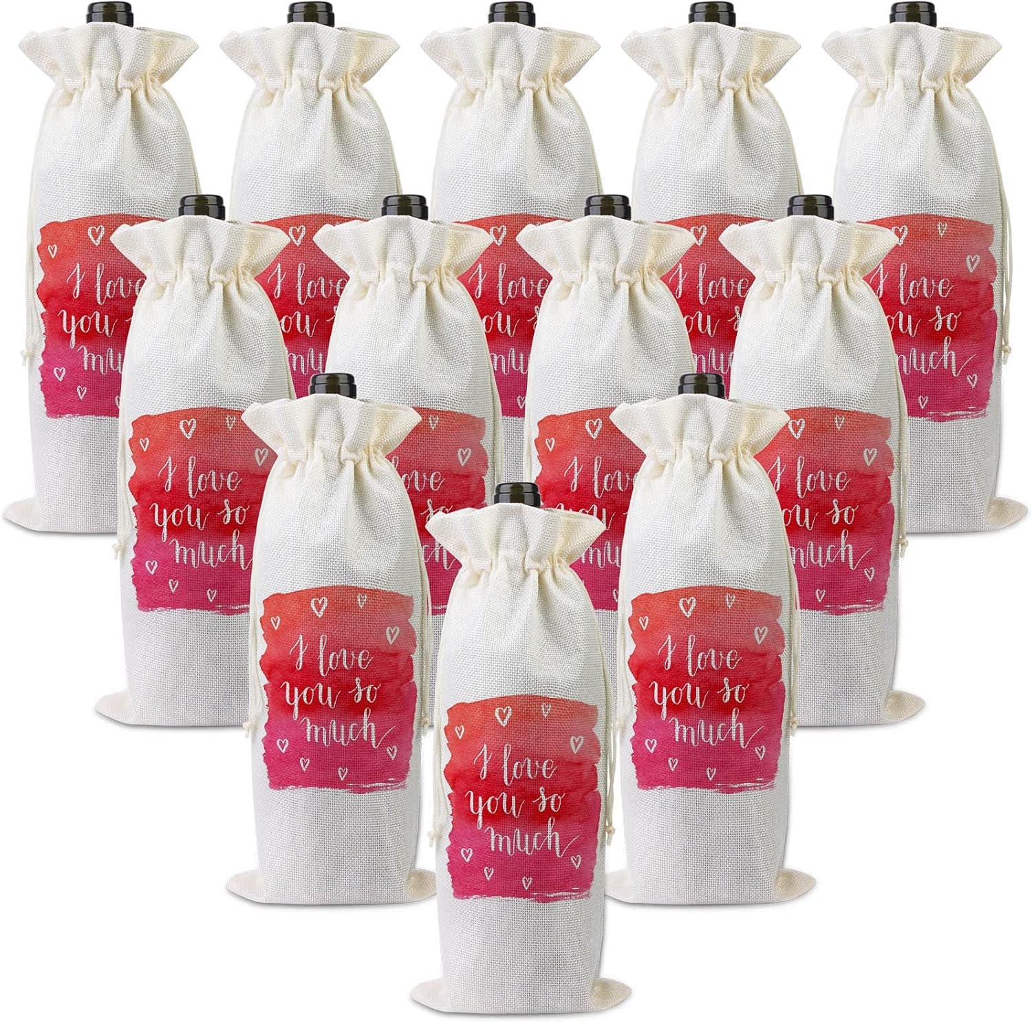 ブランクワインギフトバッグ 巾着黄麻布ワインバッグ 再利用可能なキャンバスワインバッグ ワインボトルバッグ ボトルギフト トートスト