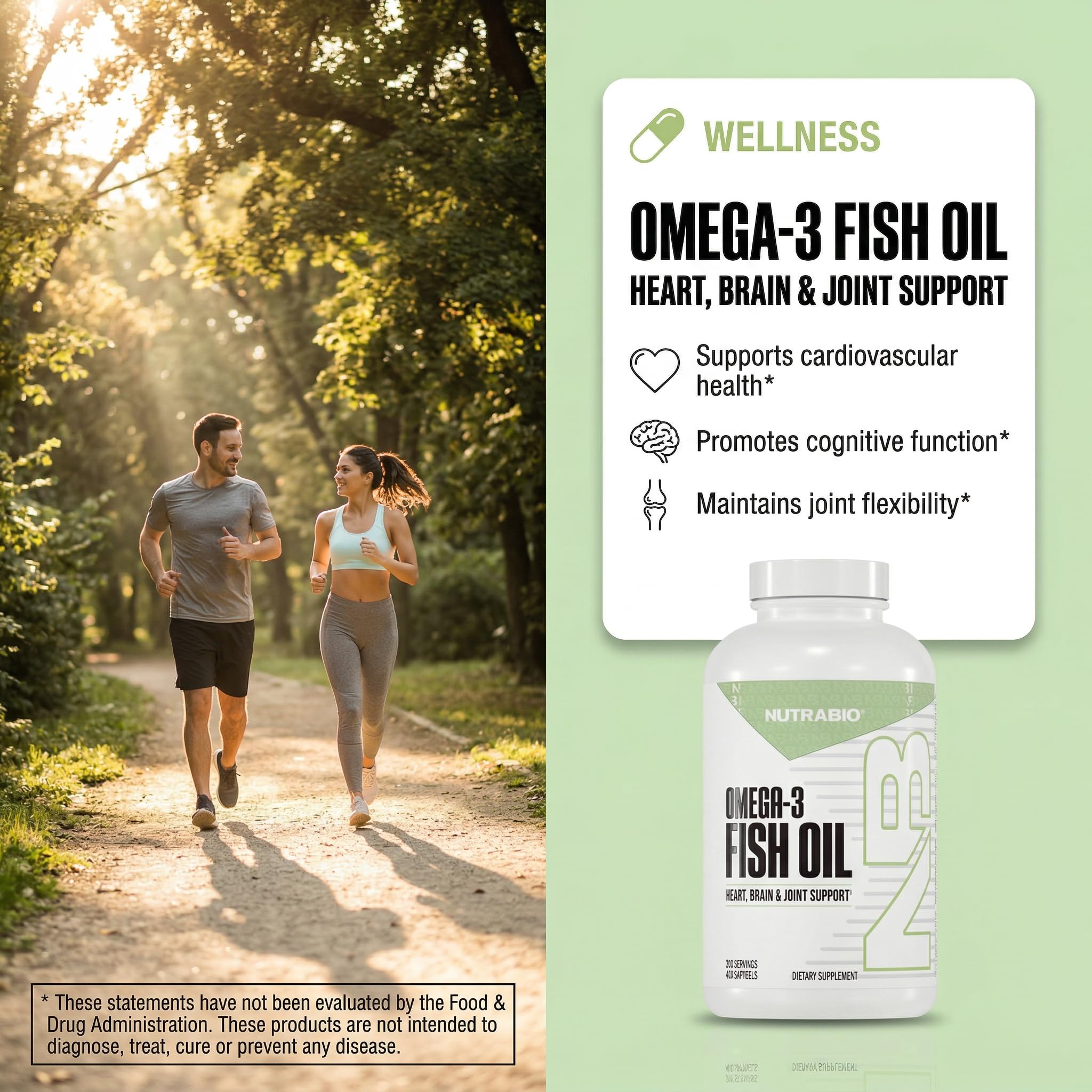 NutraBio Omega 3 Fish Oil Supplements, 2,000mg, 400 Softgels - EPA DHA Omega 3 Fatty Acid Supplement to Help Support a Healthy Heart — Amazon image 3