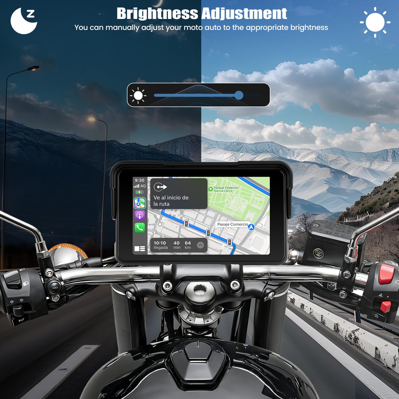 [2026 NUOVO] CAMECHO Wireless Carplay Moto Schermo, IP68 Touchscreen da 5 pollici Navigatore GPS Auto con Portatile Senza Fili CarPlay & Android Auto Impermeabile Touchscreen Bluetooth