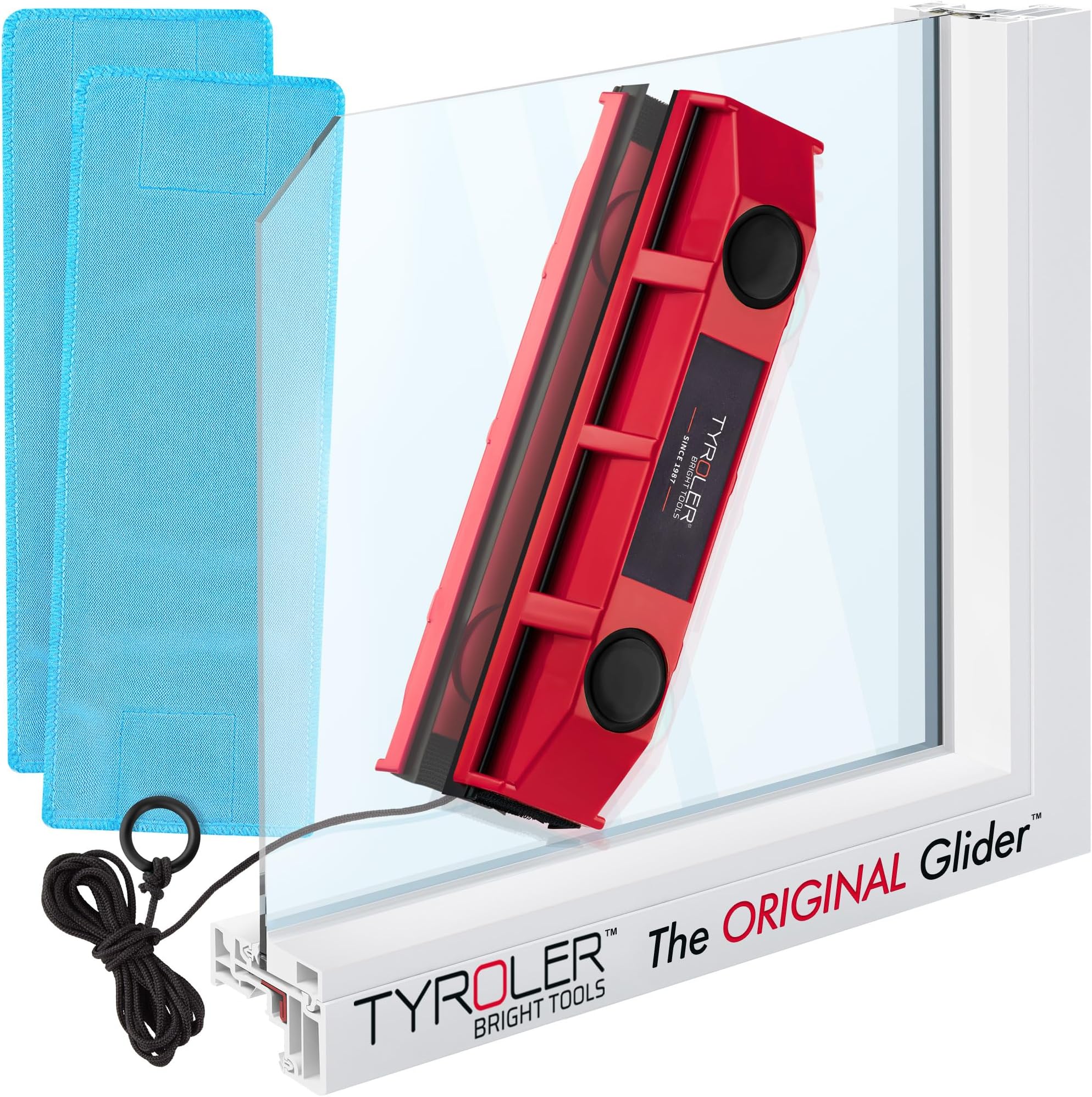 Glider S-1 Magnetic Window Cleaner for Single Glazed Windows, 0.1"-0.3" Thickness
