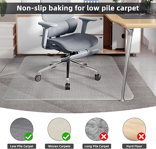 Miniatura 3 de Tapete para silla de oficina para suelo de alfombra, tapete resistente para silla de escritorio para suelos alfombrados bajos o sin pila, protector