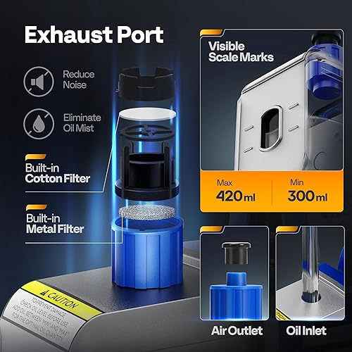 Miniatura 23 de VIVOHOME Bomba de vacío de aire HVAC de doble etapa de 110V 1/2 HP 5 CFM con botella de aceite, color rojo Rojo