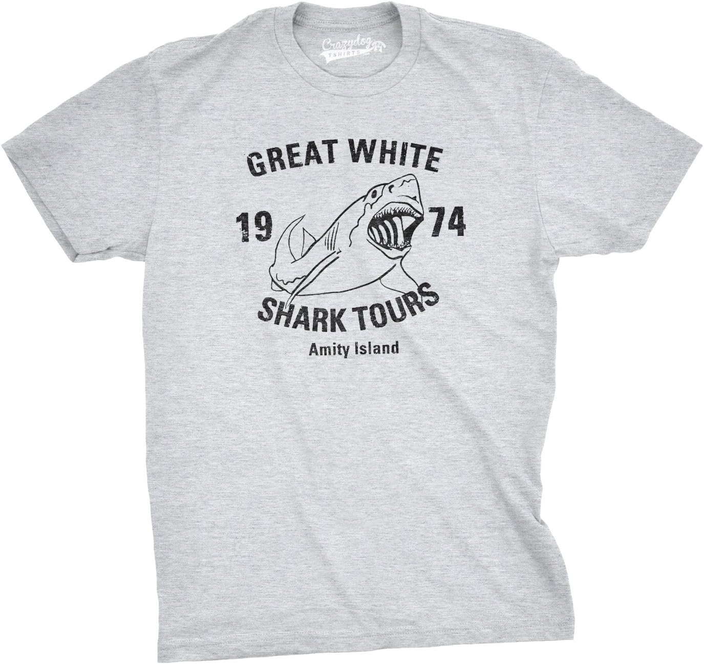 Crazy Dog T-ShirtsGreat White Shark Tours T-Shirt Vintage Movie Boating Shirts Fishing Tees