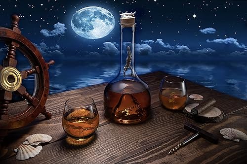 Miniatura 7 de The Wine Savant - Juego de decantador y vasos de vino y whisky de tiburón, decantador de tiburón de 33.8 fl oz con 2 vasos de 10 onzas, figura de
