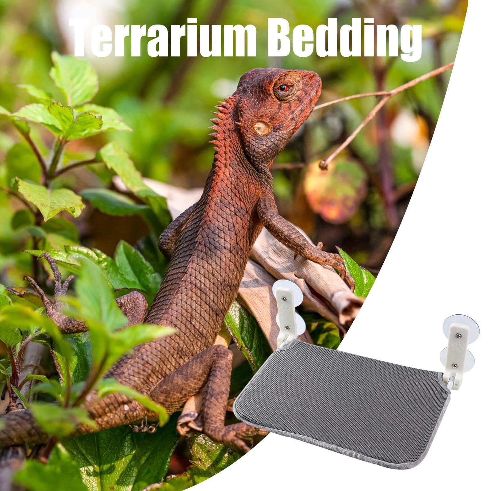 Hamaca de dragón barbudo | Percha plegable con ventosa para reptiles, hamaca gris con cremallera, cama que ahorra espacio para descansar, dormir y jugar