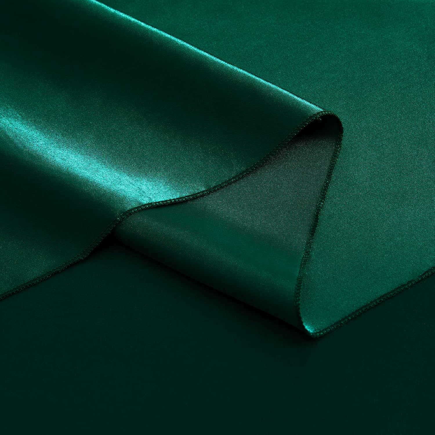 12 Pack Green Satin Table Runners, 12 x 108 Inches Silky Long Table Runner Decor, Bright Smooth Luxury Party Table Runner Decorations for Birthday Holiday Banquet