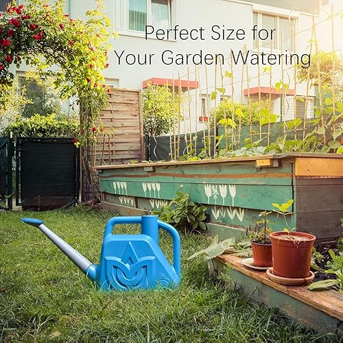 Miniatura 10 de XXXFLOWER Regadera para plantas al aire libre, ligera, de lujo, 1.5 galones, de plástico, 6 L, con cabezal de aspersor desmontable, maceta verde