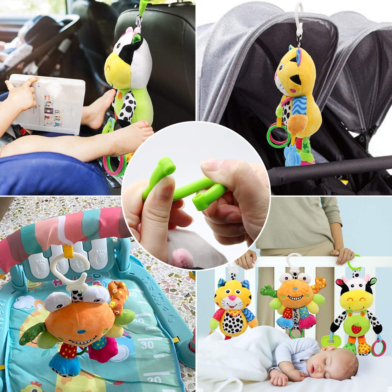 MARUMINE Baby Car Seat Toys with 24 Music and Teether, Infant Soft Plush Rattle, Early Development Hanging Stroller Toys for 0, 3, 6, 9, 12 Months Newborn Boys Girls Gifts : Toys & Games