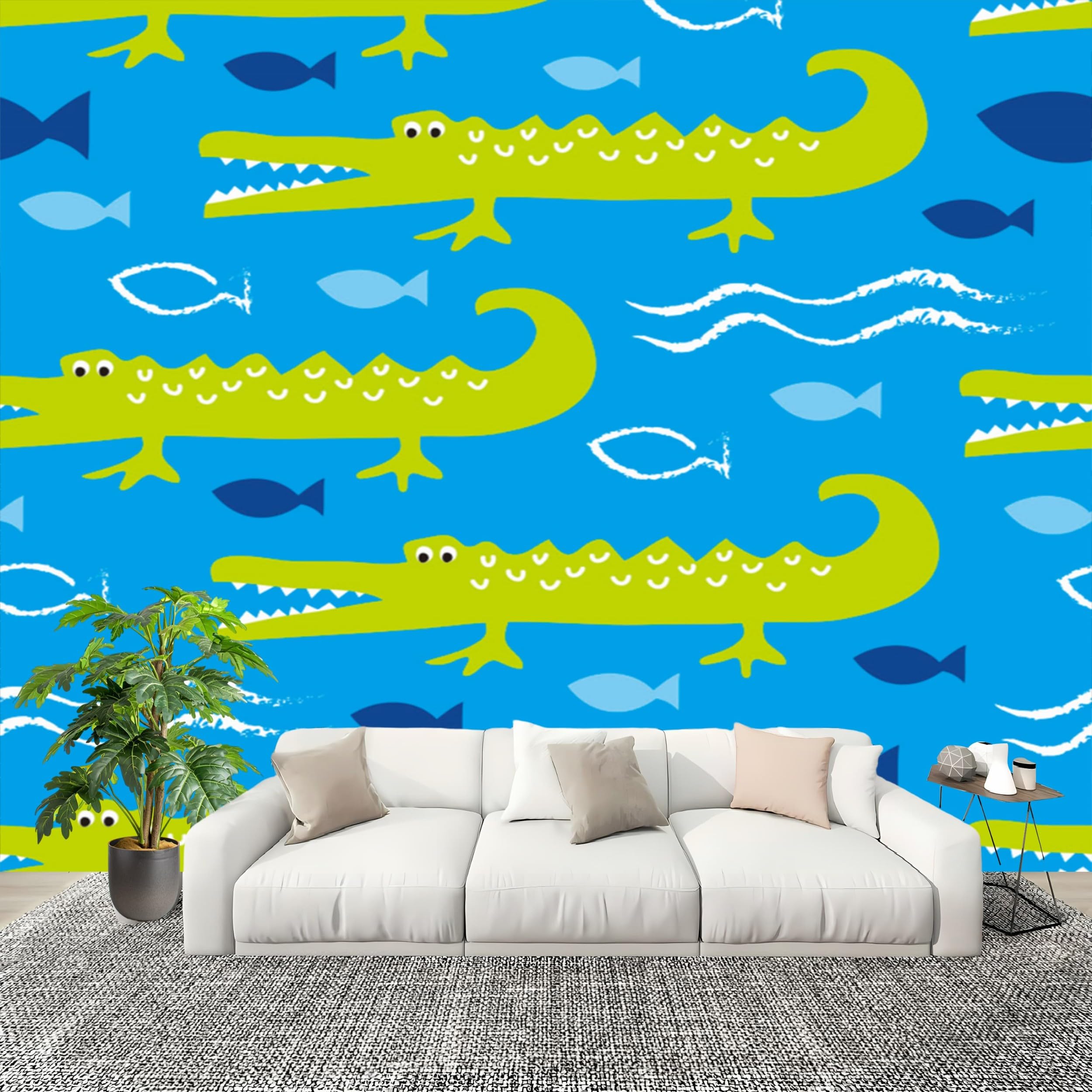Générique 250 x 175 cm bezszwowa łatwa instalacja fototapeta krokodyl zwierzę kreskówka trwała wodoodporna wymienna fototapeta 200x140 cm niebieska tapeta odporna na zabrudzenia duży mural