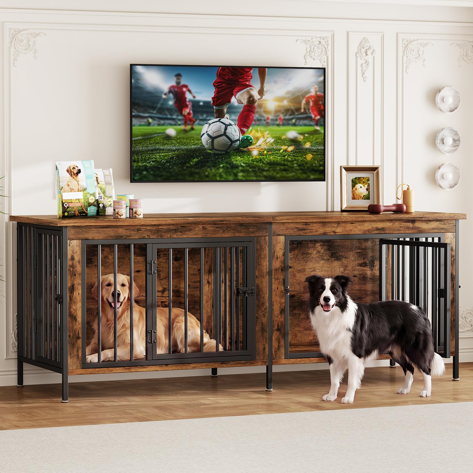 Photo 1 of DUMOS 63" Dog Crate Furniture for 2 Dogs
