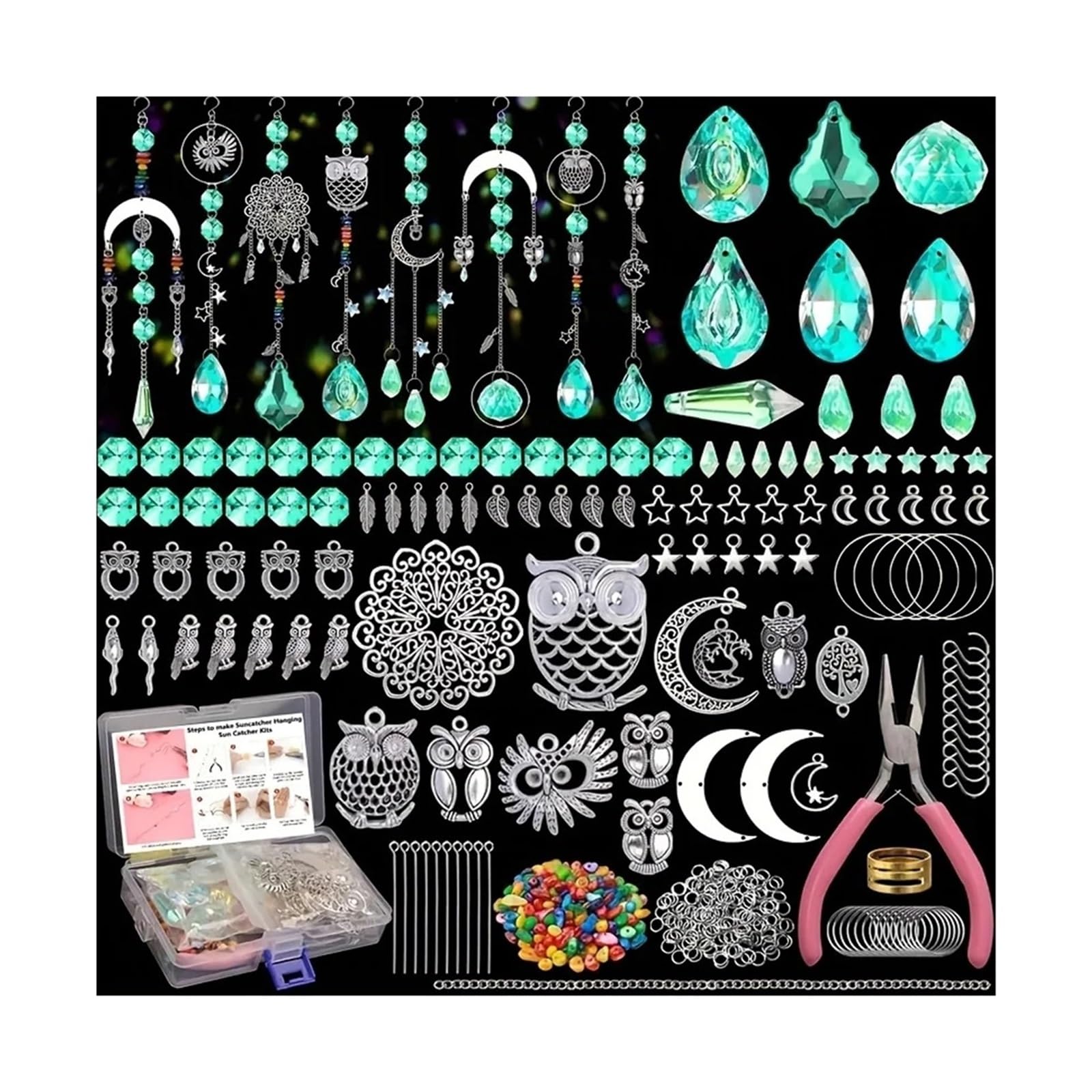 420-teiliger Kristall-Regenbogen-Maker – Sonnenfänger-DIY-Set for Erwachsene for Hochzeiten mit Glasperlen und Werkzeug Für Heimwerker