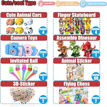 102 PCS Premium Party Favors Toys for Kids,Assortment Mini Pop Fidget it Toys for All Ages Kids,Classroom prizes,Treasure Chest,Prize Box Toys, Goody Bag Fillers,Carnival Prizes for Boys Girls 4-10