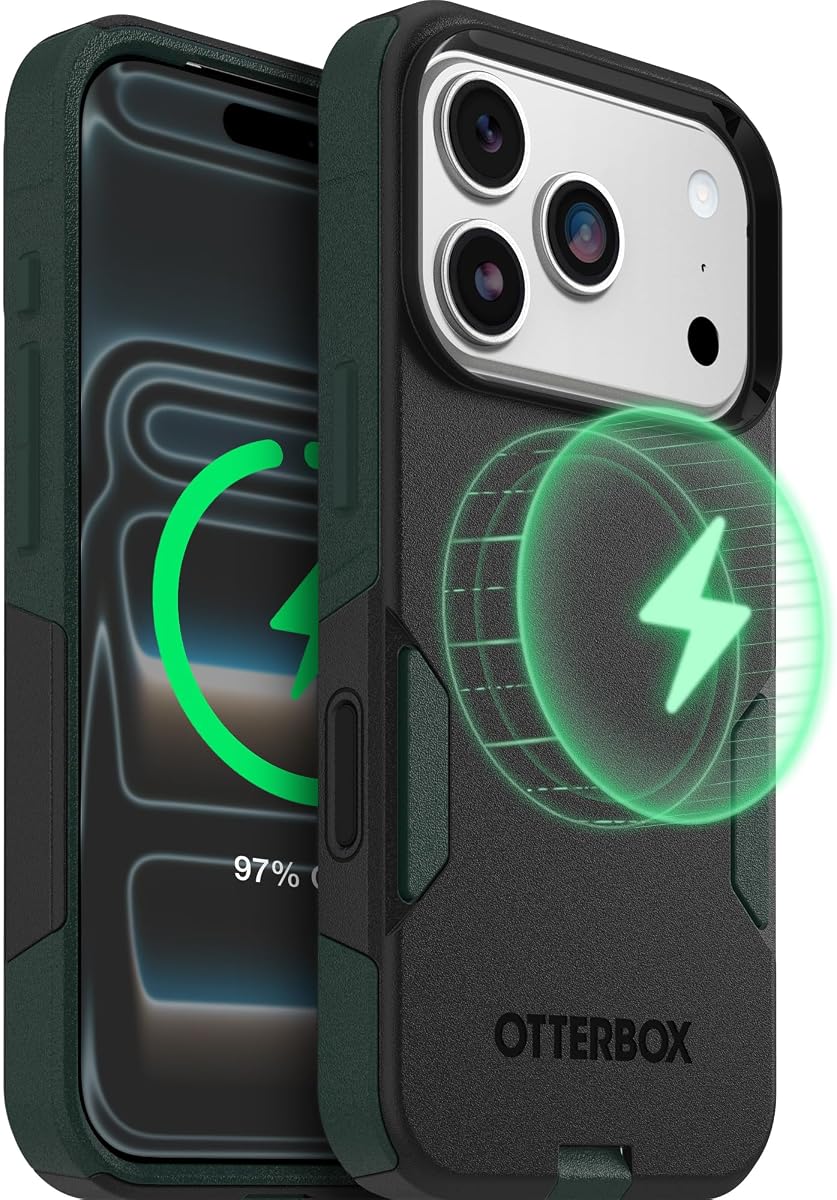 OtterBox iPhone 17 Pro – Commuter Series Slim MagSafe Case - Forest Night | 3X MIL Drop Protection - Dual-Layer - Pocket-Friendly - Camera Control - Raised Edges - Port Covers