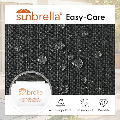 Miniatura 2 de Cojín de esquina cuadrado para asiento al aire libre, 19"x19"x3", juego de 4, almohadillas de asiento antideslizantes con funda extraíble para