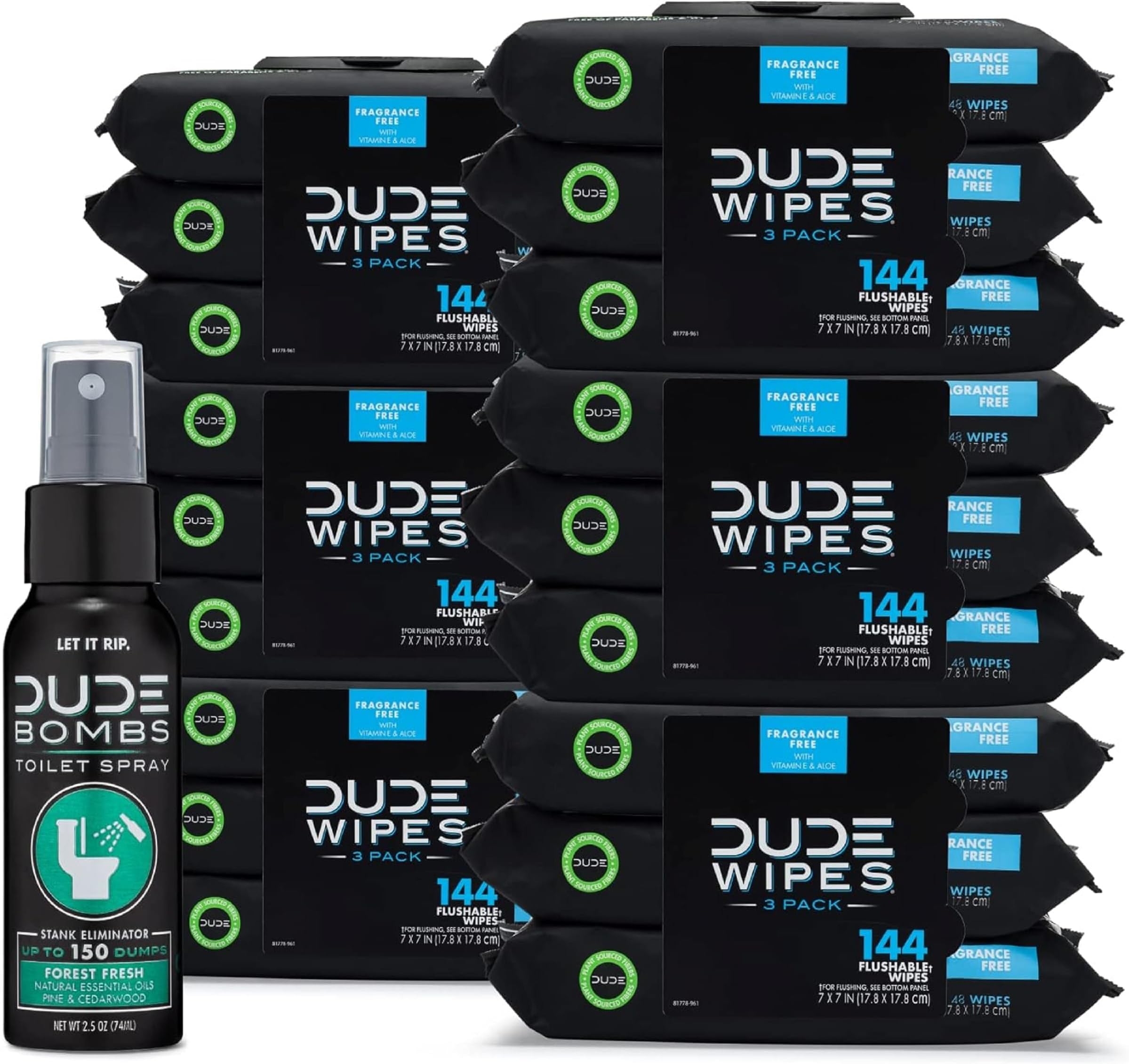 DUDE Wipes Flushable Wipes 1 Pack, 48 Wipes Unscented
