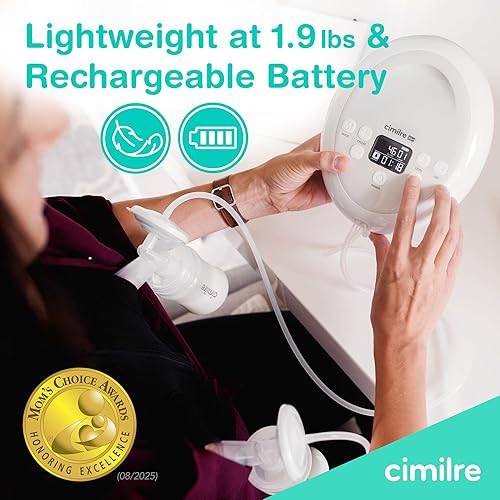 Miniatura 4 de Cimilre Extractor de leche recargable ajustable S6+, sesiones de bomba personalizables con múltiples velocidades de ciclo y niveles de succión