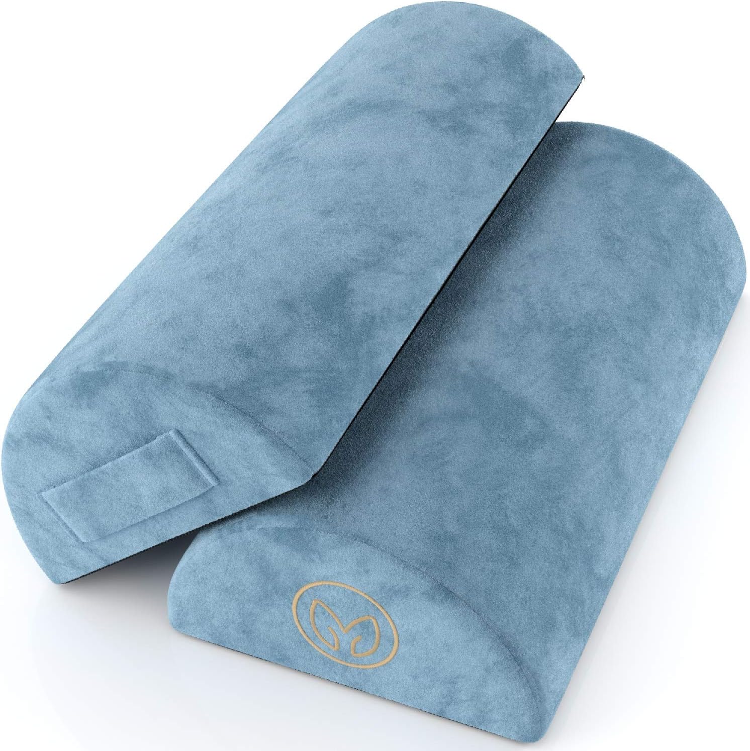 Bolster Pillow for Legs - Half Moon Knee Pillow and Lumbar Support - Pack of Two Memory Foam Pillow