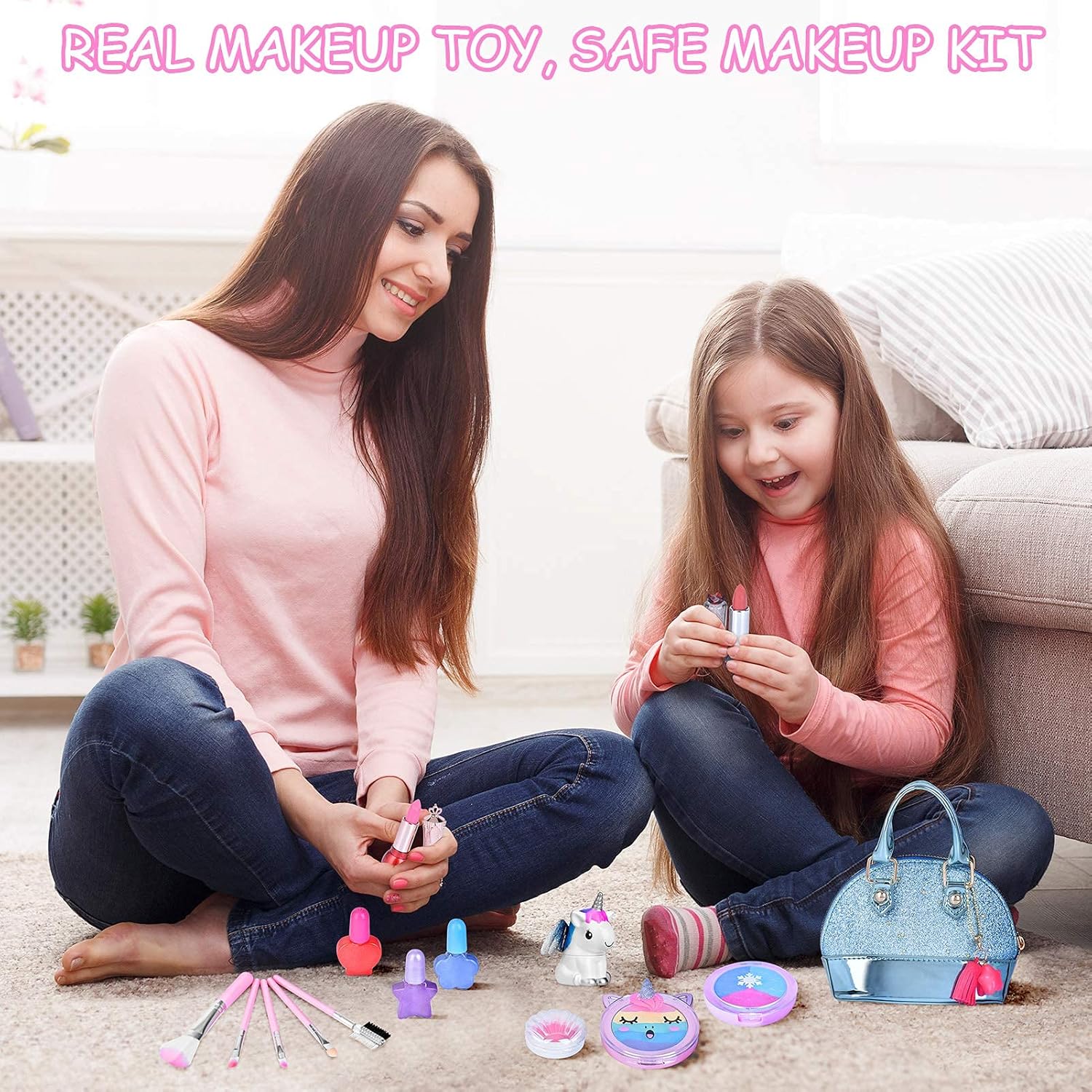 Kids Makeup Kit Girl Toys - Washable Real Makeup Set Little Girl Purse Kid Princess Dress Up Pretend Makeup for Girls Christmas Birthday Gift Unicorn Toys for 4 5 6 7 8 Year Old Girls Gifts Toys : Toys & Games