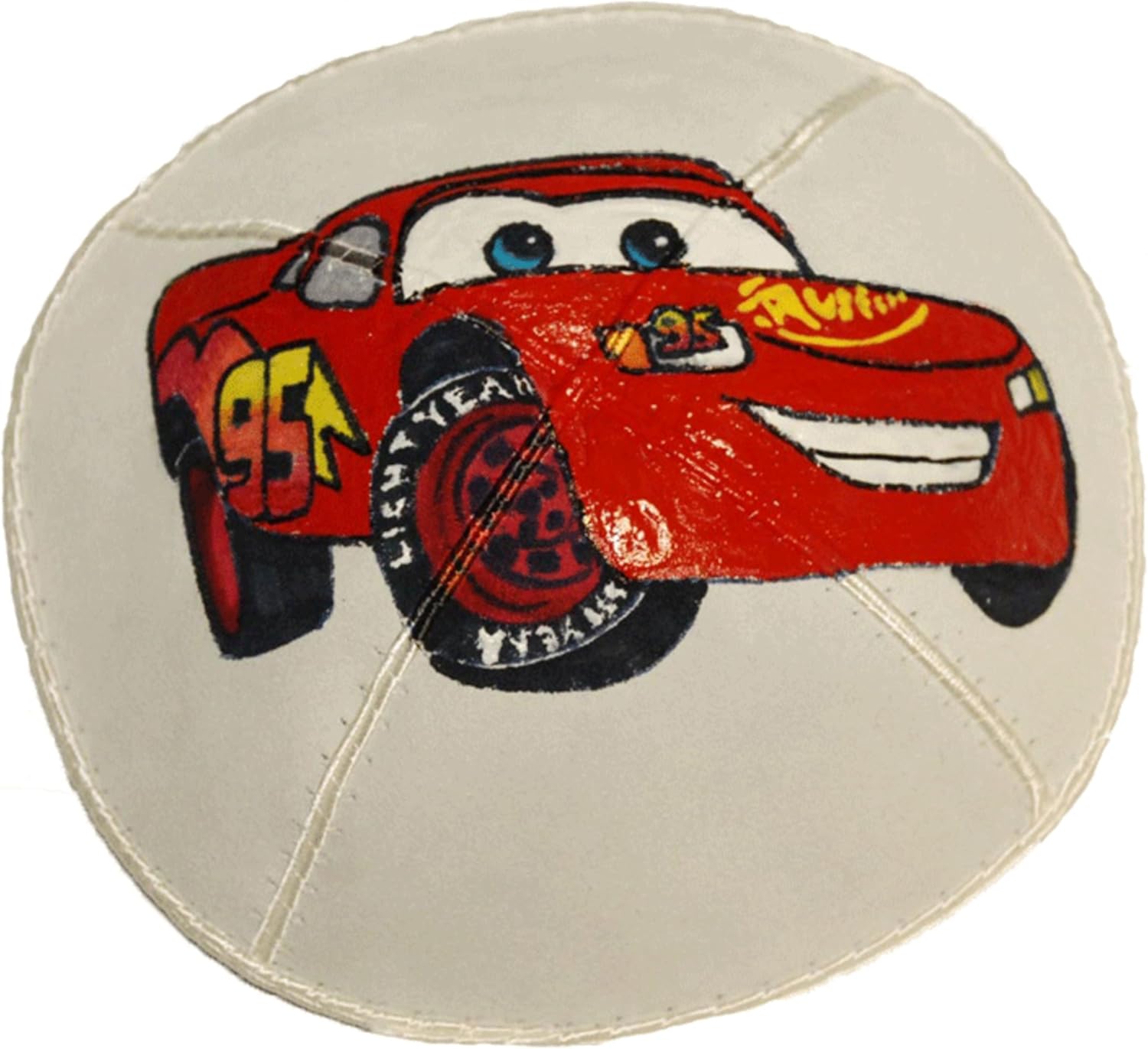 Hand-painted Kippah (Yarmulke) with Hotshot Animated Racecar