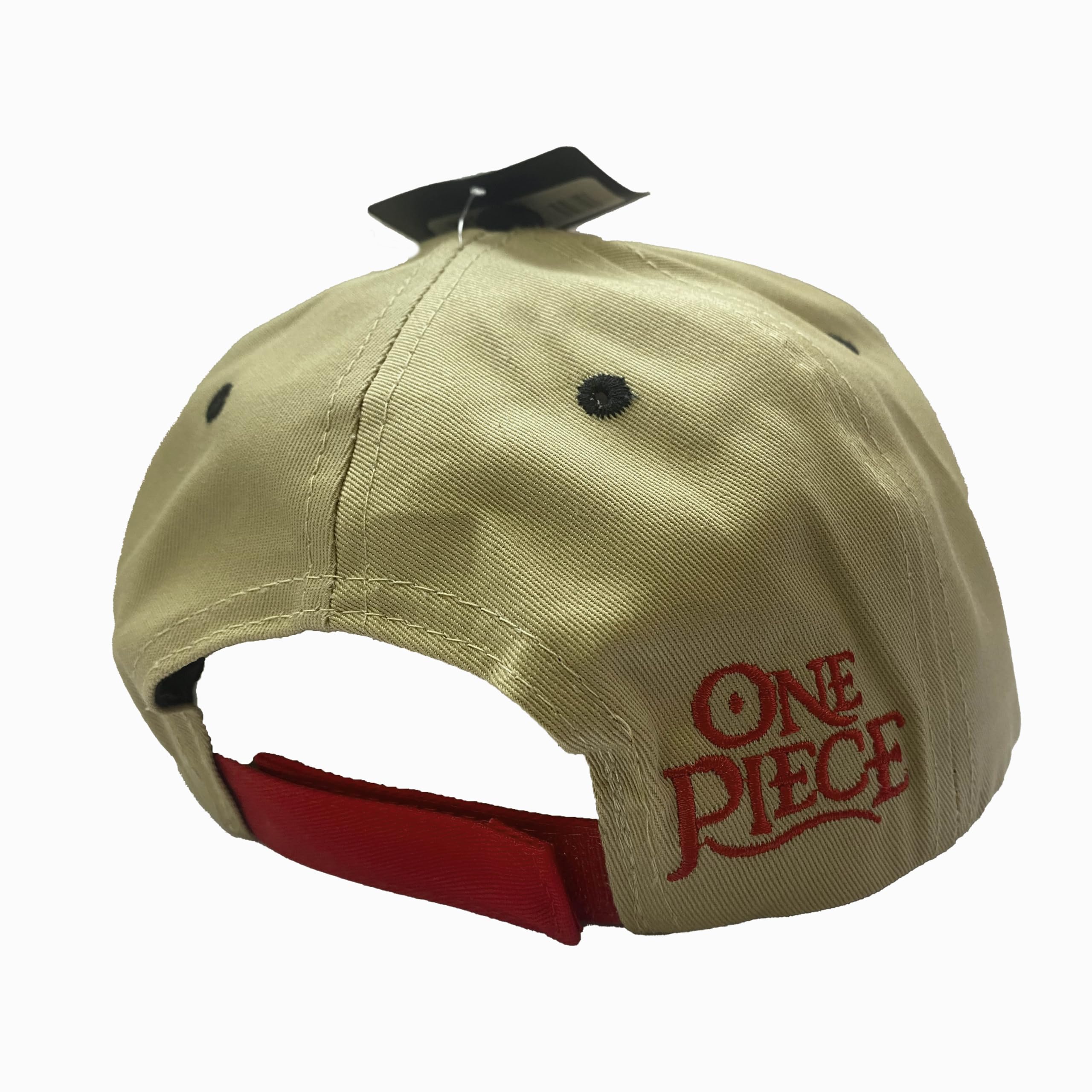 One Piece Oficial Gorra Hombre Luffy Straw Hat Baseball Cap Beige Rojo