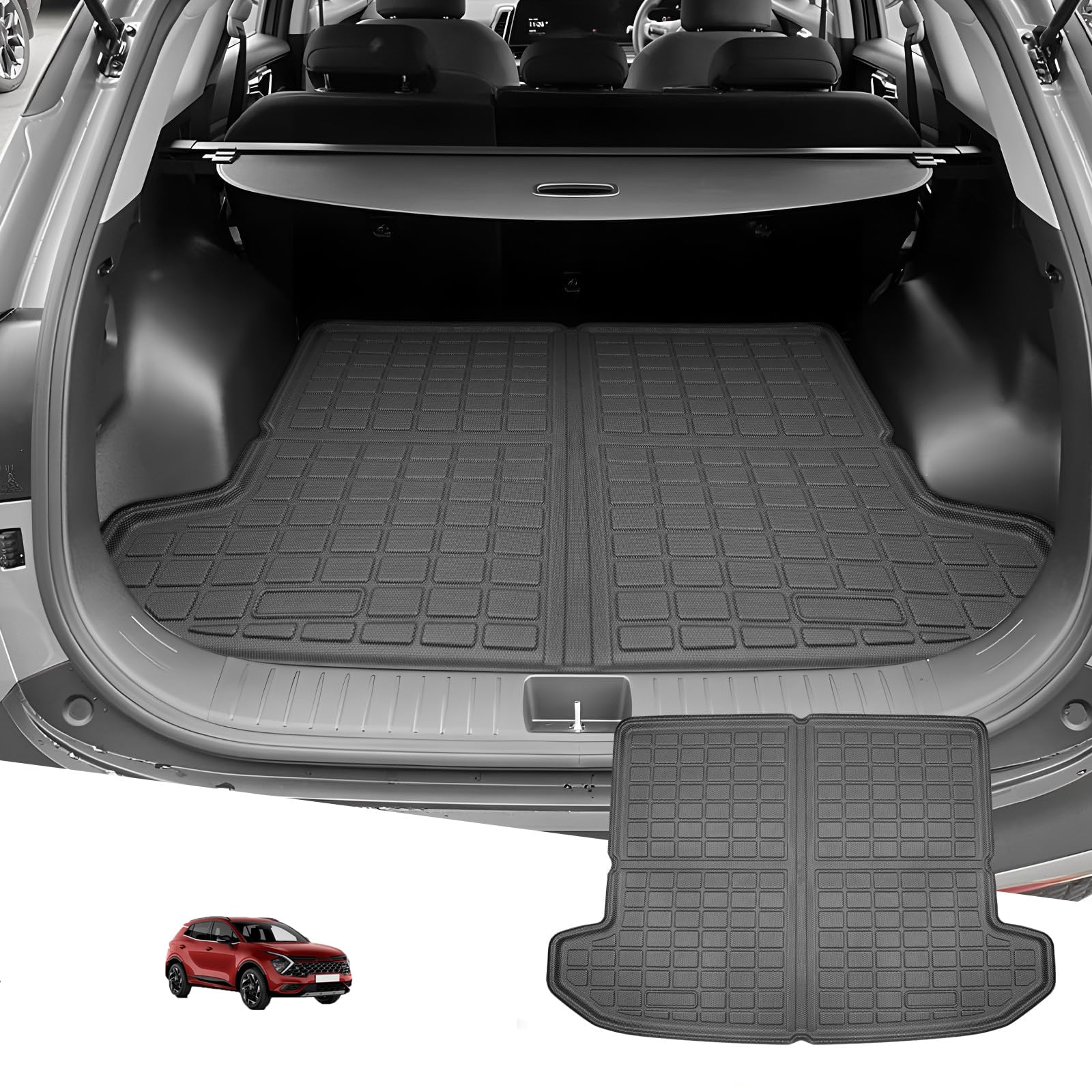 LUWU Compatible con Kia Sportage NQ5 V 2022-2024 2025 2026 Alfombra de Maletero TPE Goma Tapete de Maletero NQ5 Alfombrilla de Protección Todo Clima Cargo Liners Sportage 2026 Accesorios