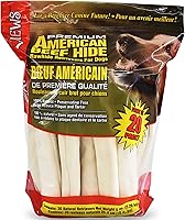 Canine Chews 10-11" Rawhide Bones for Large Dogs - Durable USA Beefhide Retriever Rolls, Long-Lasting 20 Pack (5 lbs)
