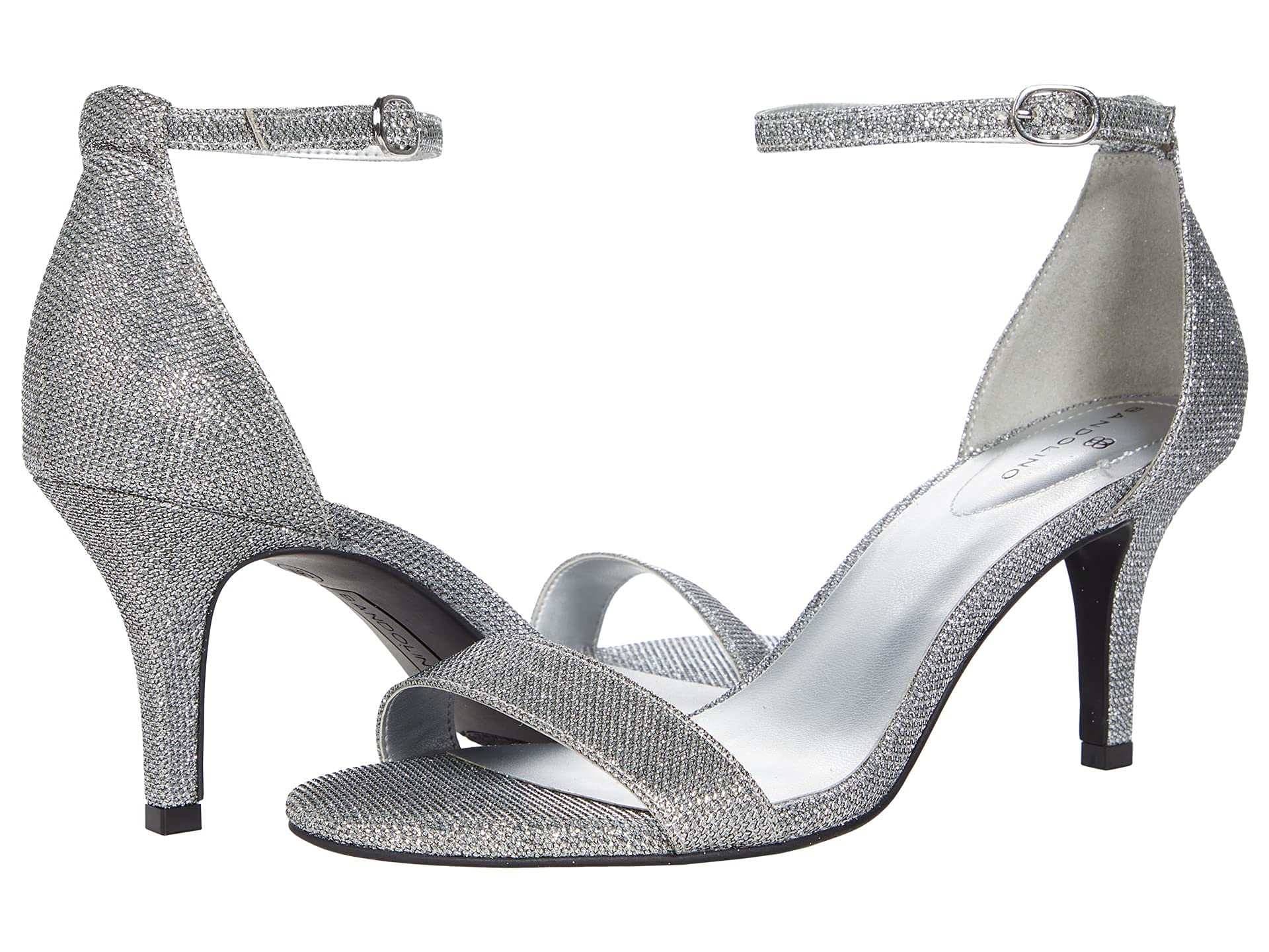 Bandolino Women's Madia Heeled Sandal, Silverfabric, 6 UK