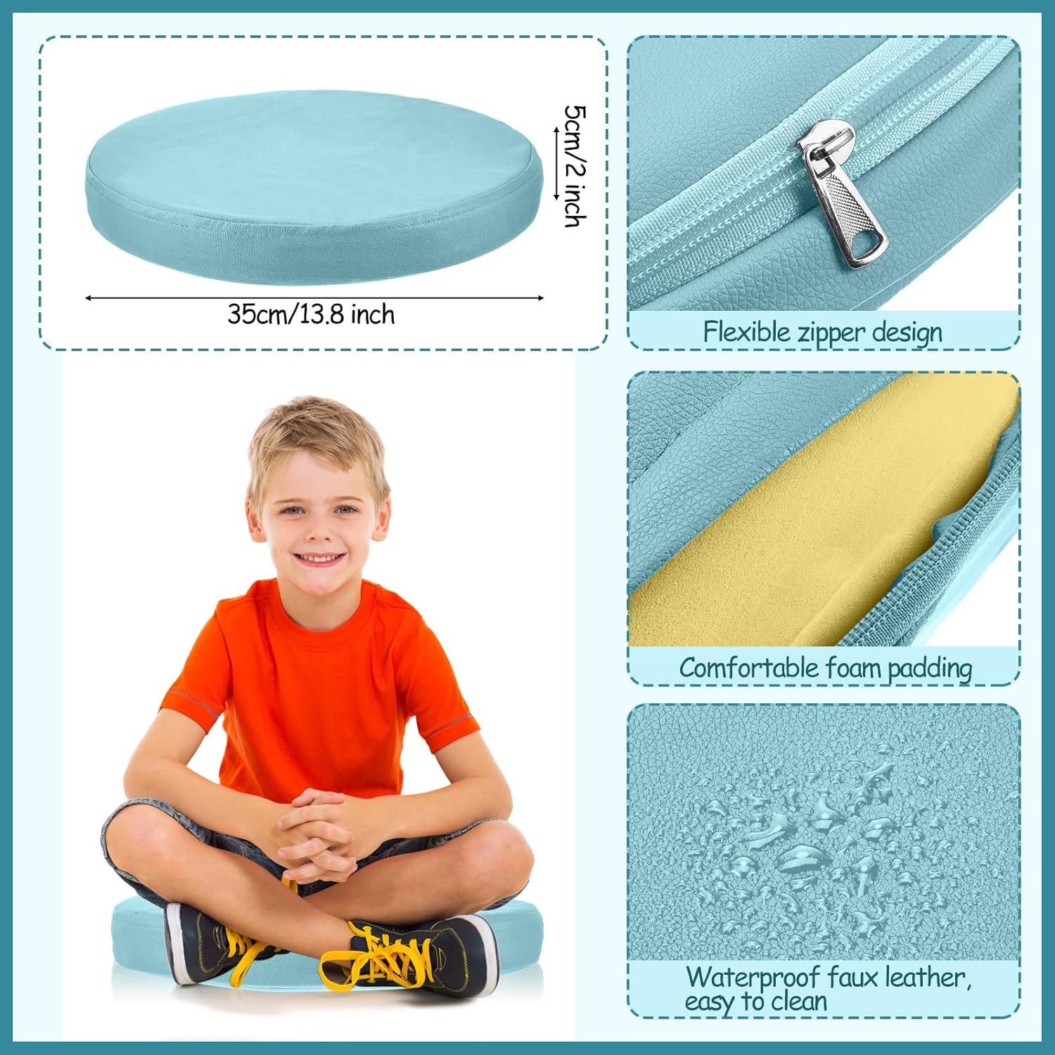 Juexica 3 Pcs Extra Thick Flexible Seating Floor Cushions Assorted Colored Pillow Floor Cushions for Classroom Soft Flexible Seating for Kids Learning Sitting Daycare School Chair (Morandi Colors)