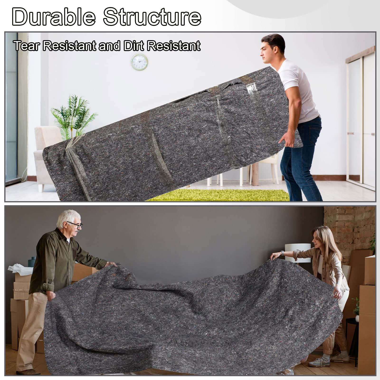 32 Pieces Textile Moving Blankets Bulk 54 x 72 Inch Furniture Blanket