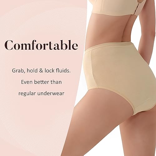 Miniatura 6 de Ropa interior lavable absorbente para incontinencia orina para mujer, bragas de cintura alta para protección contra fugas de vejiga, 2.3 onzas