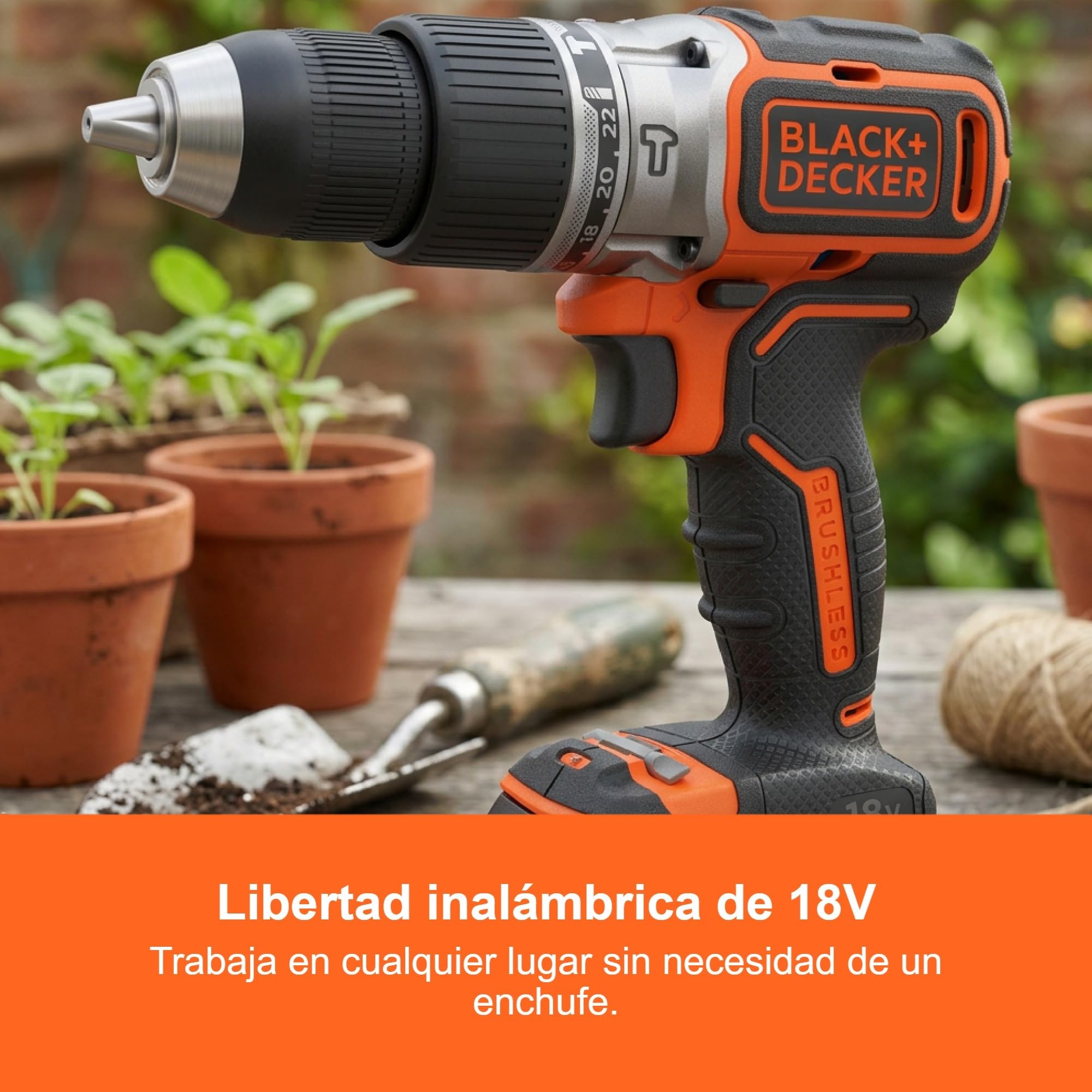 BLACK+DECKER Taladro Percutor sin Escobillas de 18V con 1 Batería de 4.0Ah y 1 Batería de 2.5Ah, 50 Accesorios, Cargador Rápido de 1A y Bolsa de Transporte, BL188ME2SA-QW