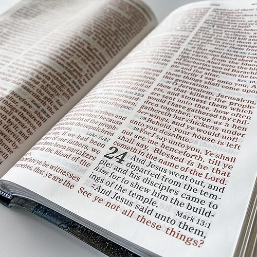 Miniatura 8 de Biblia de referencia KJV con impresión grande personalizada, diseño de corona de espinas, tamaño personal negro, opción para personalizar con nombre