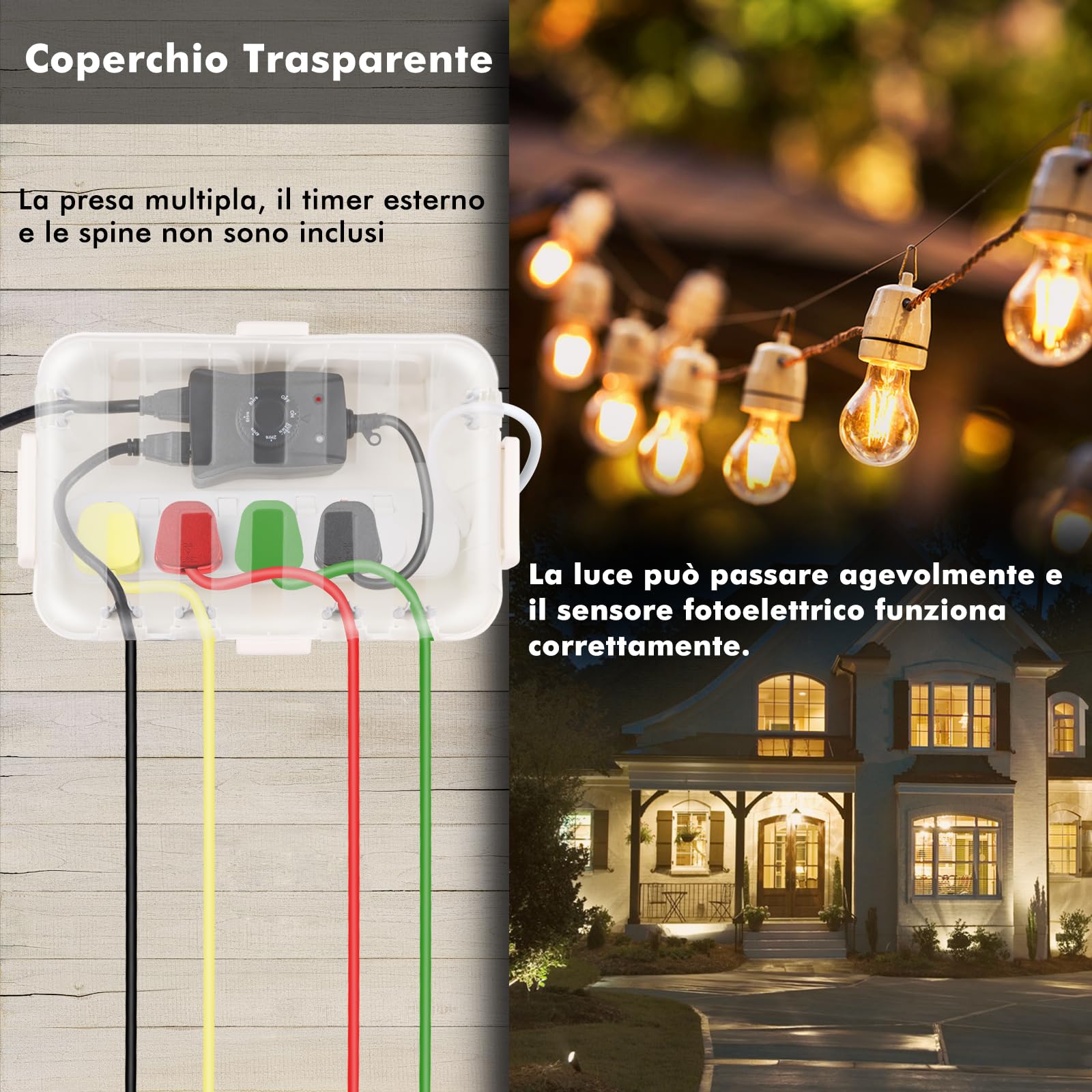 RESTMO Scatola di Sicurezza Impermeabile con Coperchio Trasparente Extra Grande IP54 (32x22x13 cm) – per Esterni, Resistente alle Intemperie, Scatola Elettrica Protettiva, Colore Bianco Trasparente