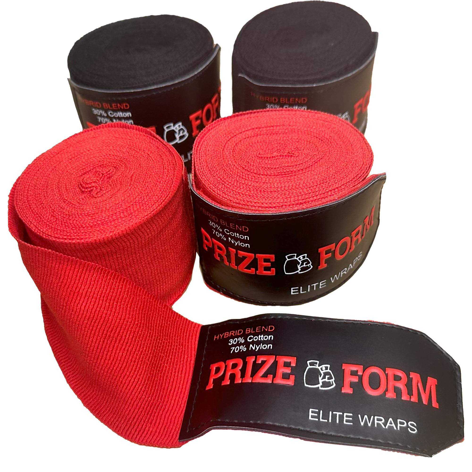 PRIZE FORM Boxing Hand Wraps - 180 Inch Hand Wraps for Boxing Gloves, Mexican Hand Wraps Boxing, 2 Pairs of Boxing Wraps, Stretch Boxing Wraps for Men and Women (Elite)