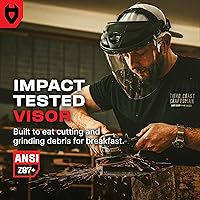 Vista 3 de NoCry Protector facial de seguridad premium para esmerilar y cortar — Visera transparente antivaho, resistente a los impactos y arnés ajustable