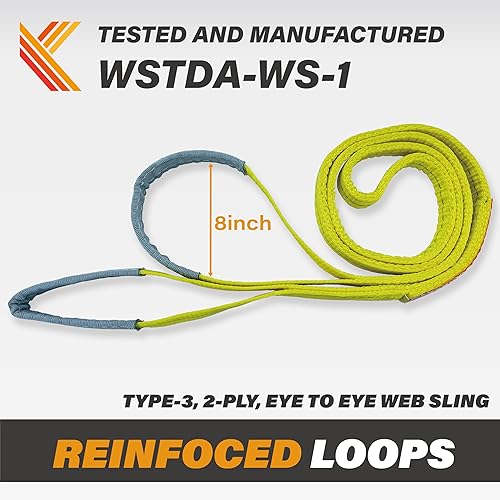 Miniatura 4 de Correas de elevación de 2 capas, correas de 1 x 4 pies, protector de árboles, paquete de 2 correas de tela resistente, aparejo, remolque en