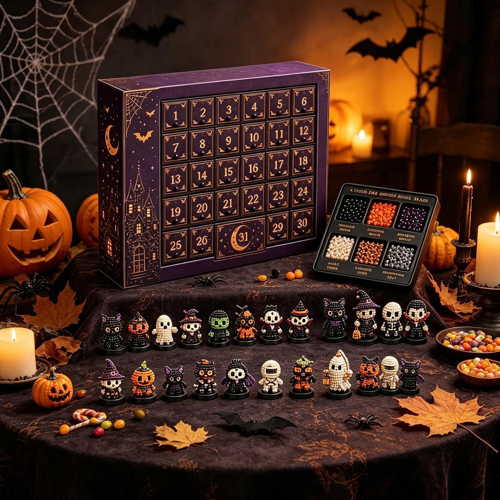 Set Perline Avvento Halloween Calendario Conto Rovescia 31 Giorni Con Perle