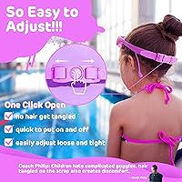 Vista 5 de Vvinca Gafas de natación para niños de 3 a 12 años, diseño mejorado 2024 con tapón para la oreja y la nariz, visión amplia, antivaho sin fugas