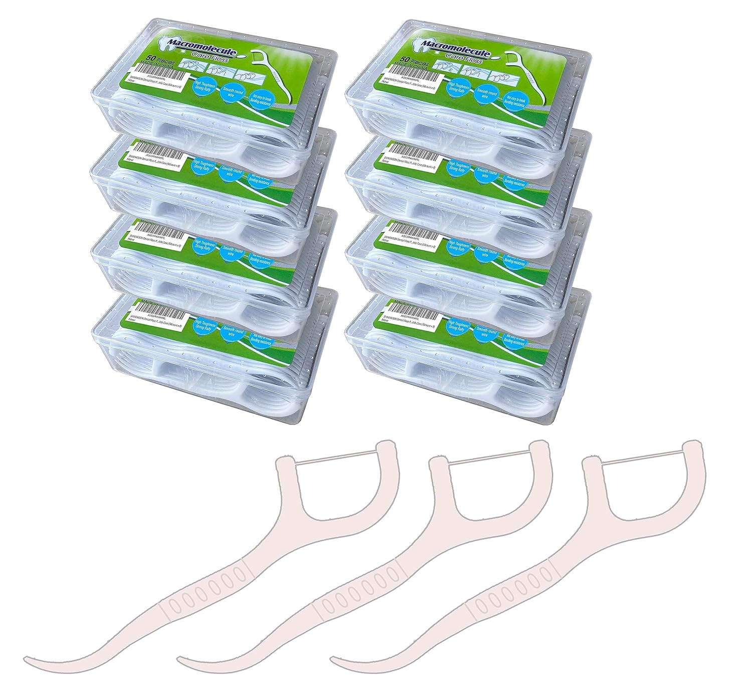 400pcs SHINEMOON Dental Floss Picks Travel Pack Glides Easy Between Teeth Flosser for Preventing Tooth Decay Gum Disease