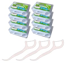 400pcs SHINEMOON Dental Floss Picks Travel Pack Glides Easy Between Teeth Flosser for Preventing Tooth Decay Gum Disease