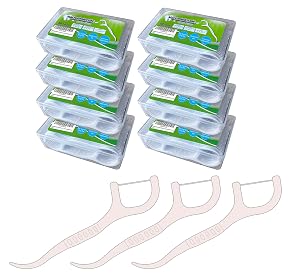 400pcs SHINEMOON Dental Floss Picks Travel Pack Glides Easy Between Teeth Flosser for Preventing Tooth Decay Gum Disease